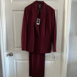 Elegant Nine West Burgundy Blazer and Pants Set